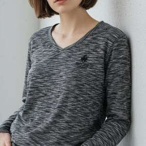 🌹Beverly Hills Polo Club Black and White Long Sleeve Tee sz XL